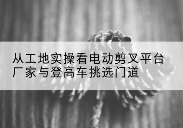 广州电动剪叉升降平台厂家-从工地实操看电动剪叉平台厂家与登高车挑选门道